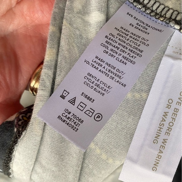 LOFT PLUS 14 Flower Chain Faux Wrap Maxi Summer Dress Gray Floral V-neck Office - Picture 9 of 10